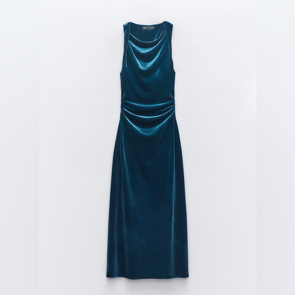 Zara Teal Backless Dress